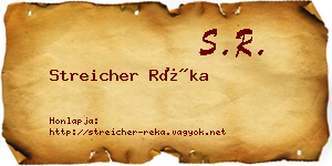 Streicher Réka névjegykártya